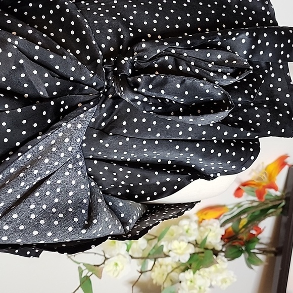 NEW Andree by Unit Silky Polka Dot Faux Wrap Deep V Neck 1/2 Sleeves Preppy - Picture 8 of 16